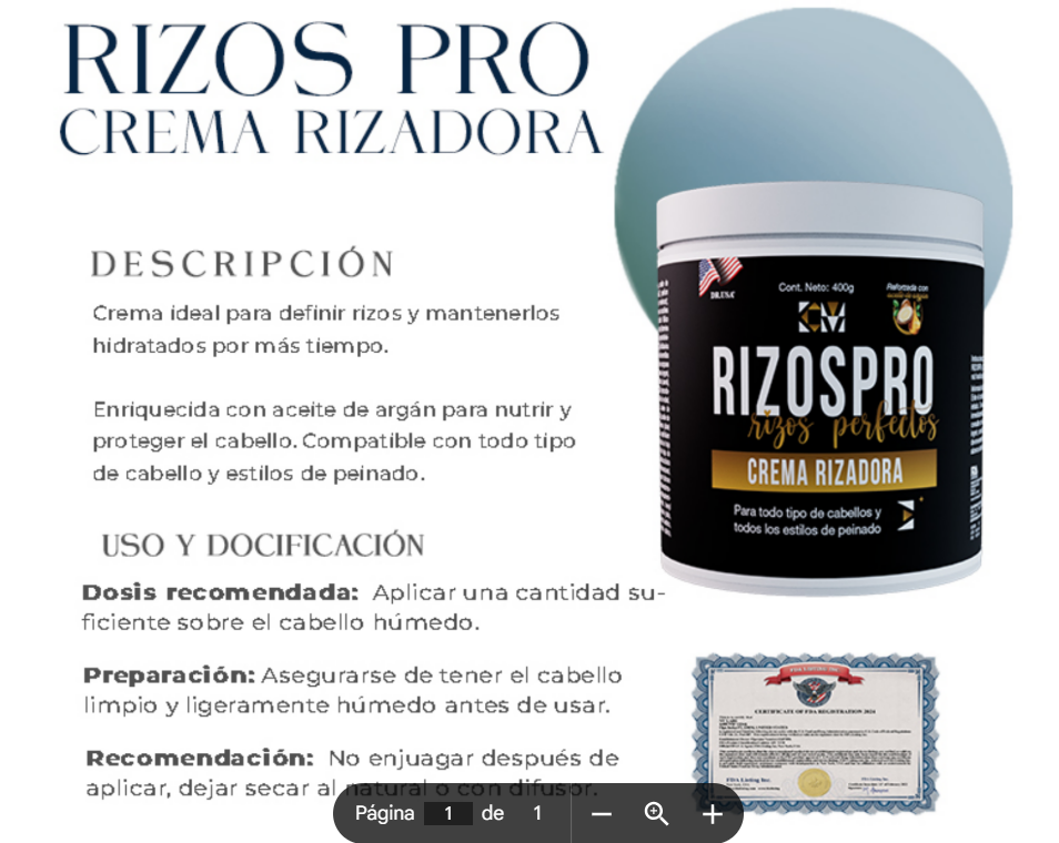 Crema Rizos PRO