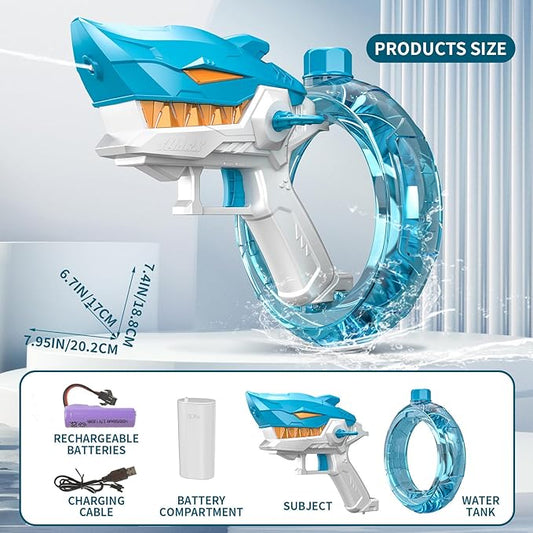 Pistola de Agua de Tiburón Eléctrica Recargable