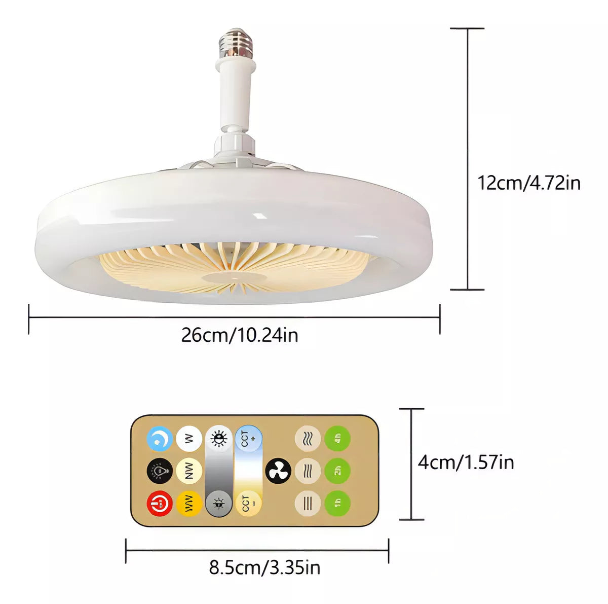 Ventilador Con Luz Led y Control Remoto